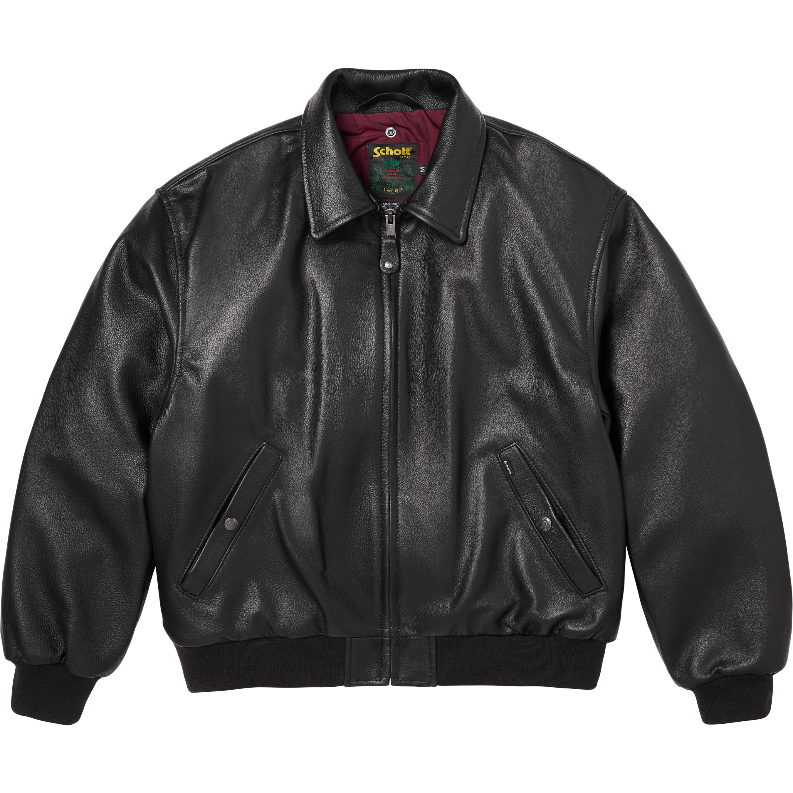 Supreme®/Schott® Shearling Collar Bomber Jacket view 2